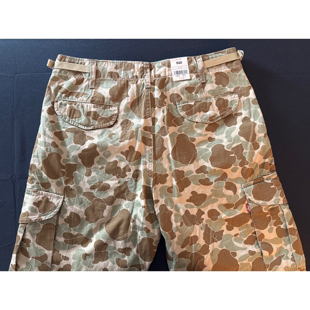 Levis XX Cargo Baggy Pants Mens 33x32 Frog Skin Camo Ripstop Cotton Utility New - Picture 13 of 16